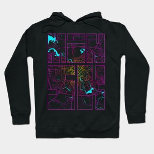 Minsk, Belarus City Map Typography - Neon Hoodie